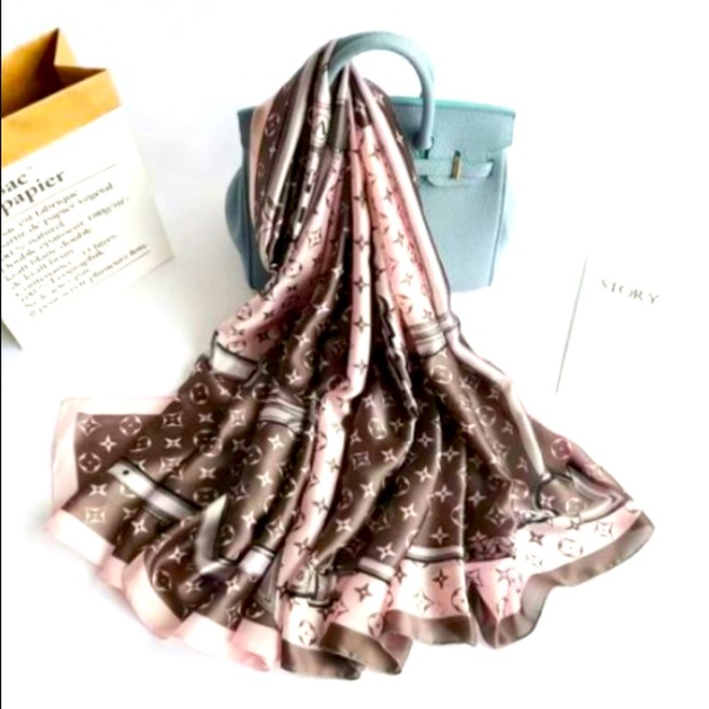 Pink silk scarf